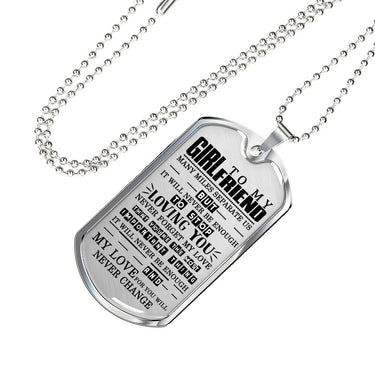 To My Girlfriend Dog Tag Necklace - Personalized Gift Idea for Girlfriend from Boyfriend so-wmen-03